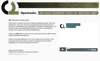 Скриншот openleaks.org