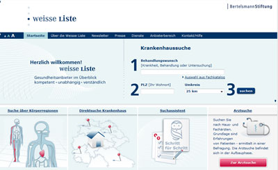Скриншот портала Weisse Liste Скриншот портала Weisse Liste