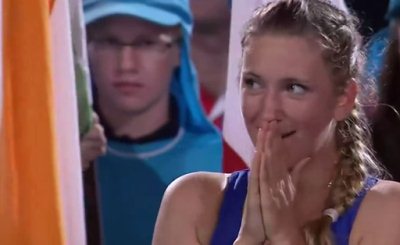 Виктория Азаренко - победительница Australian Open 2013. Кадр телеканала Eurosport